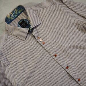 Di Nero Milano Sz XL Shirt Men Flip Cuffs Cotton/Polyester Blend